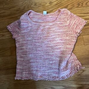 Old Navy Pink and White Knit Top